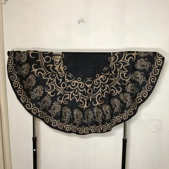 Pashmina Cashmere Moroccan Design Print Wrap Open Front Poncho Style Vest