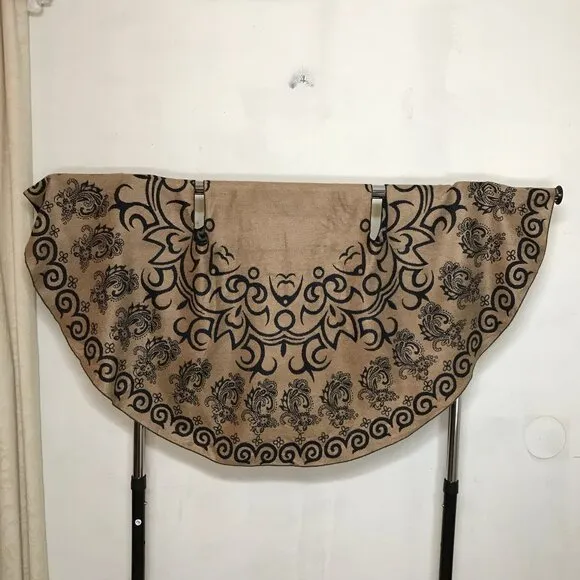 Pashmina Cashmere Moroccan Design Print Wrap Open Front Poncho Style Vest