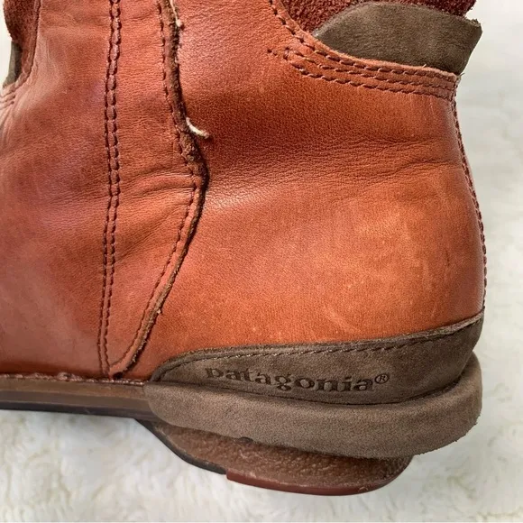 Patagonia Women's Addie Chimney Brick Brown Leather Ankle Boots Size 7