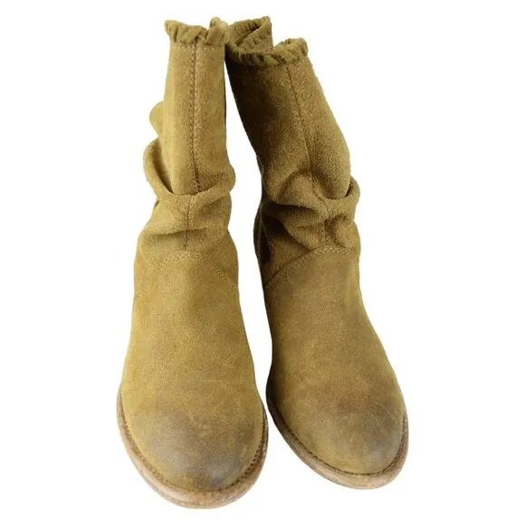 Patricia Nash Booties Raw Distressed Suede Monte Cognac Ankle Western Boots 7.5