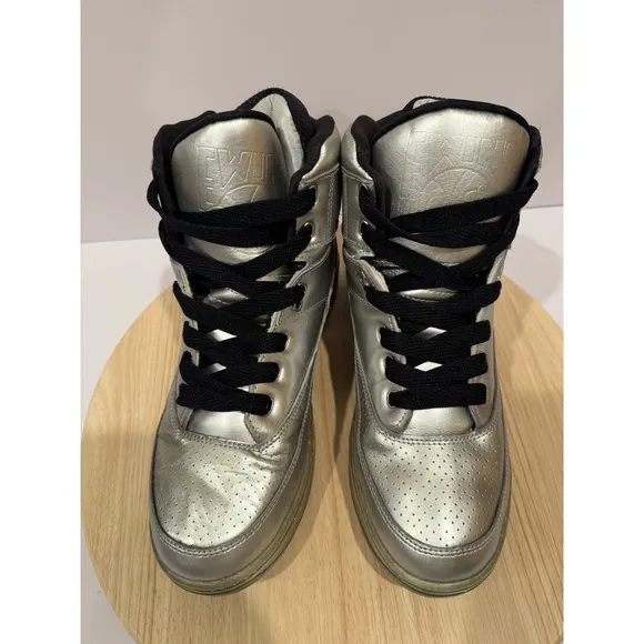 Patrick Ewing 33 Hi Platinum Black Silver Basketball Shoes Mens 9.5 Sneakers