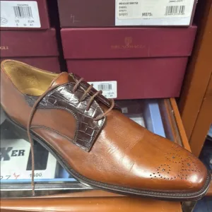 Paul Frederick Men's Brown Leather Dress Shoes