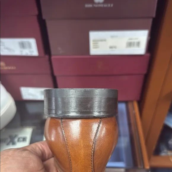Paul Frederick Men's Brown Leather Dress Shoes