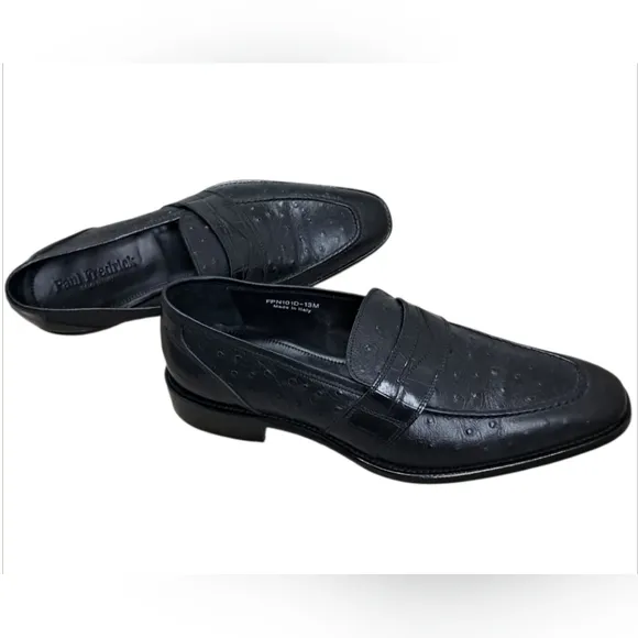 Paul Fredrick Embossed Ostrich &amp; Crocodile Italian Loafer Size 13