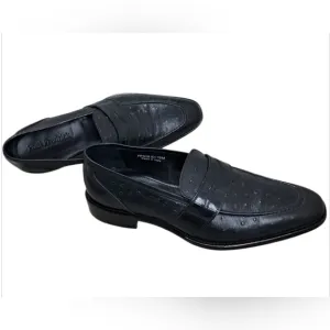 Paul Fredrick Embossed Ostrich &amp; Crocodile Italian Loafer Size 13