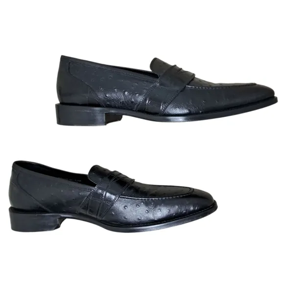 Paul Fredrick Embossed Ostrich &amp; Crocodile Italian Loafer Size 13