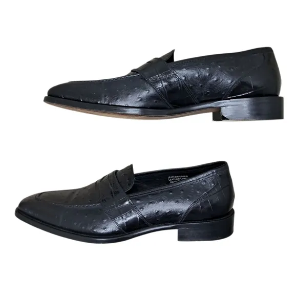 Paul Fredrick Embossed Ostrich &amp; Crocodile Italian Loafer Size 13