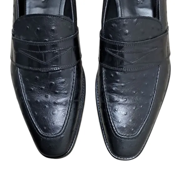 Paul Fredrick Embossed Ostrich &amp; Crocodile Italian Loafer Size 13