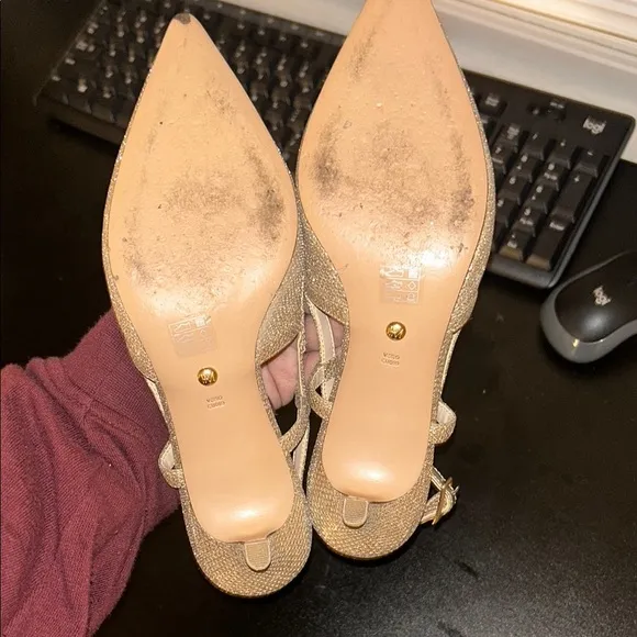 Pelle moda Deena 2 Low Heel Slingback gold size 5