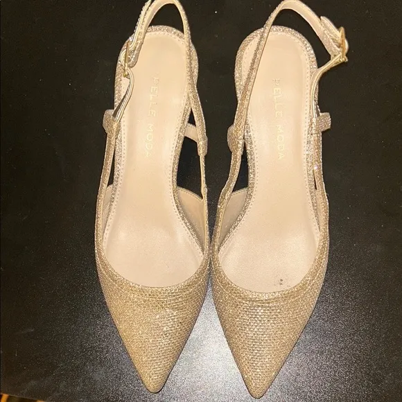 Pelle moda Deena 2 Low Heel Slingback gold size 5