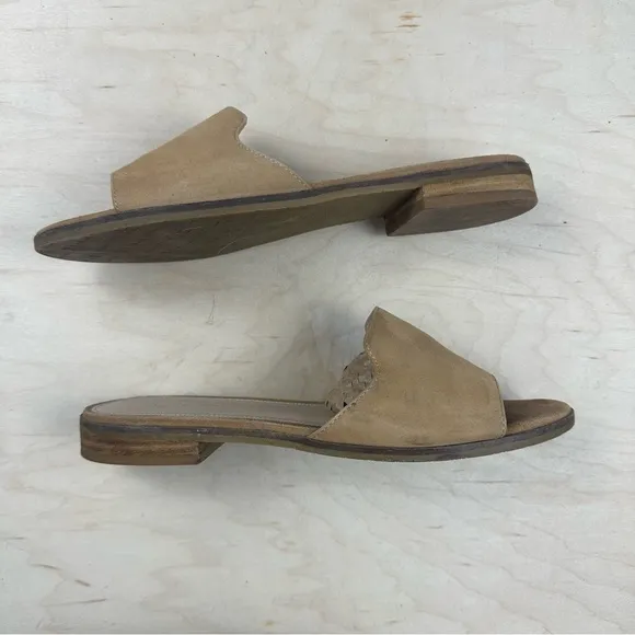 Pelle Moda Tan Leather Slide Sandals