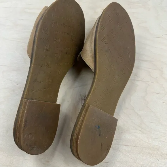 Pelle Moda Tan Leather Slide Sandals