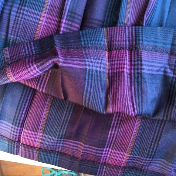 Pendleton 100% wool purple/teal pleated skirt