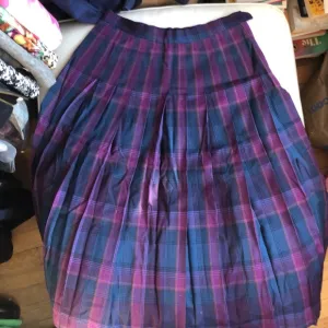 Pendleton 100% wool purple/teal pleated skirt