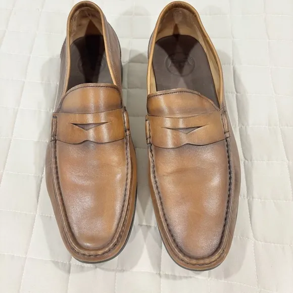 Peter Millar Classic Men’s Brown Leather Penny Loafers 11