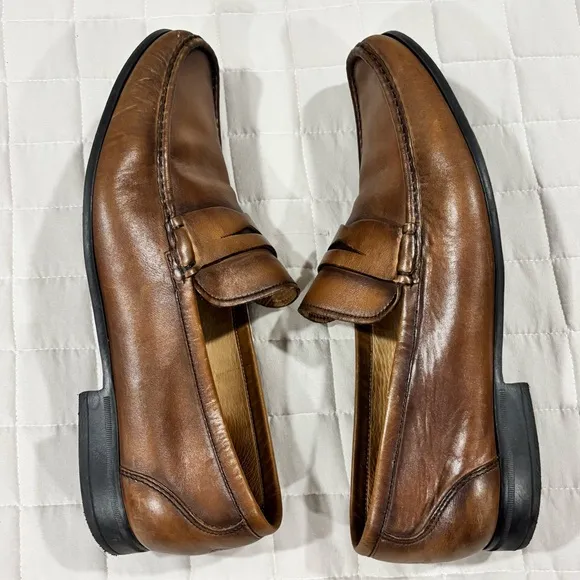 Peter Millar Classic Men’s Brown Leather Penny Loafers 11