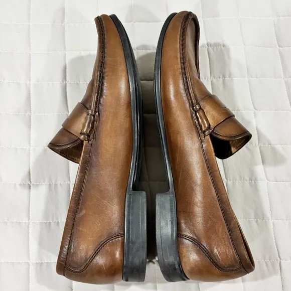 Peter Millar Classic Men’s Brown Leather Penny Loafers 11