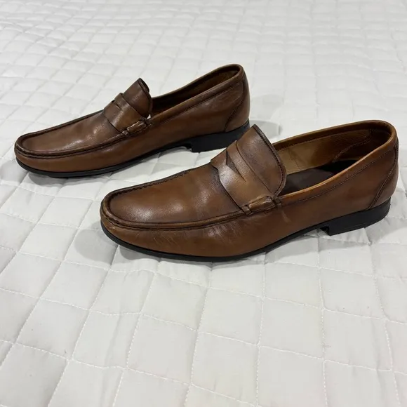 Peter Millar Classic Men’s Brown Leather Penny Loafers 11