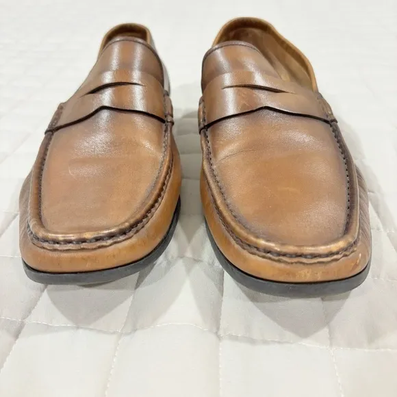 Peter Millar Classic Men’s Brown Leather Penny Loafers 11