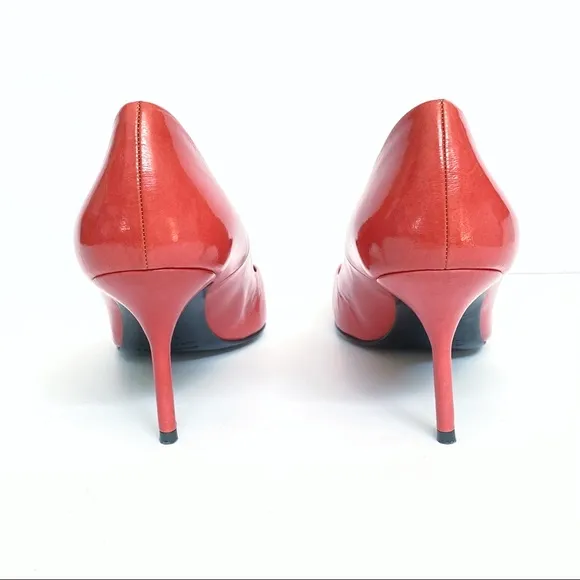 Pierre Hardy pink leather pointed toe short high heel slip on pumps