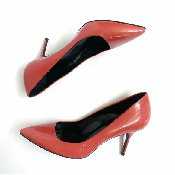 Pierre Hardy pink leather pointed toe short high heel slip on pumps