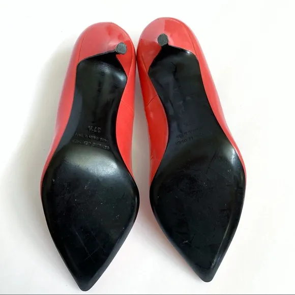 Pierre Hardy pink leather pointed toe short high heel slip on pumps