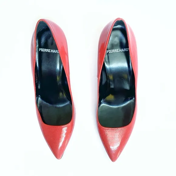 Pierre Hardy pink leather pointed toe short high heel slip on pumps