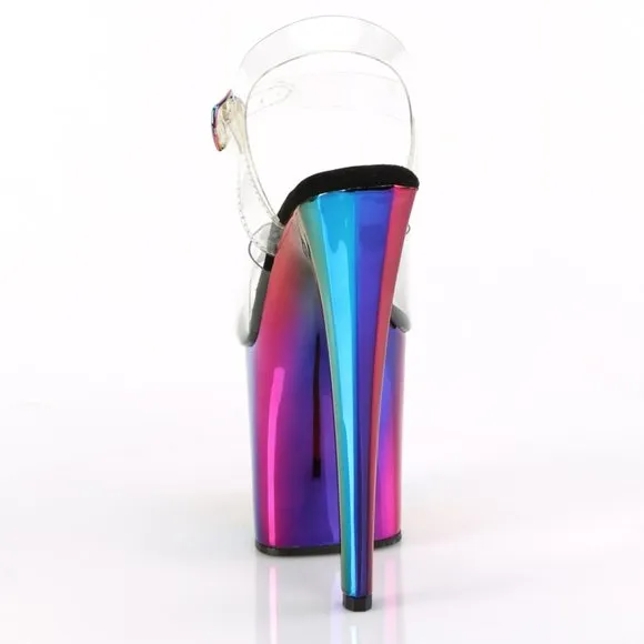 Platform Clear Rainbow Chrome High Heel Shoes