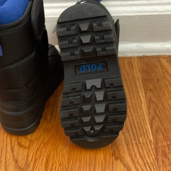 Polo by Ralph Lauren Toddler Black &amp; Royal Winter Boots Size 7c NWT
