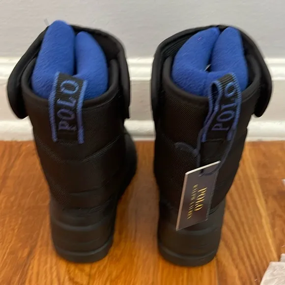 Polo by Ralph Lauren Toddler Black &amp; Royal Winter Boots Size 7c NWT
