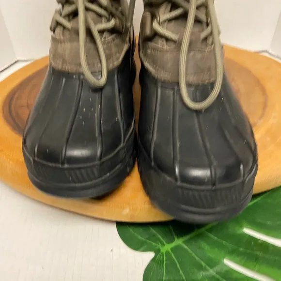 Polo Ralph Lauren Camo Green Leather LANDEN Duck Boots Winter Boots