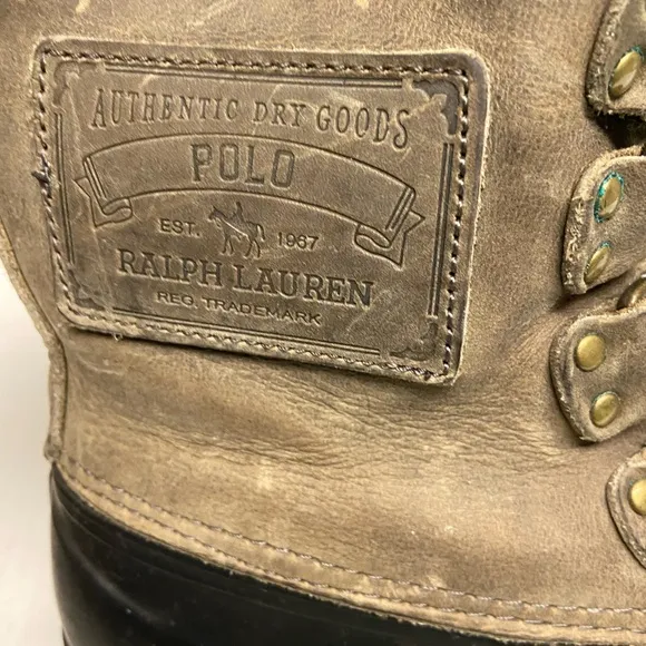 Polo Ralph Lauren Camo Green Leather LANDEN Duck Boots Winter Boots