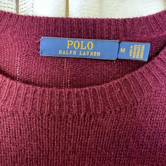 Polo Ralph Lauren Cashmere and Wool Blend Sweater Dress with Elbow Patches SZ M