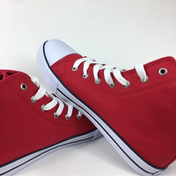 Polo Ralph Lauren HAMPTYN HI II Bear Sneakers Shoes Red GS Size 6 youth new