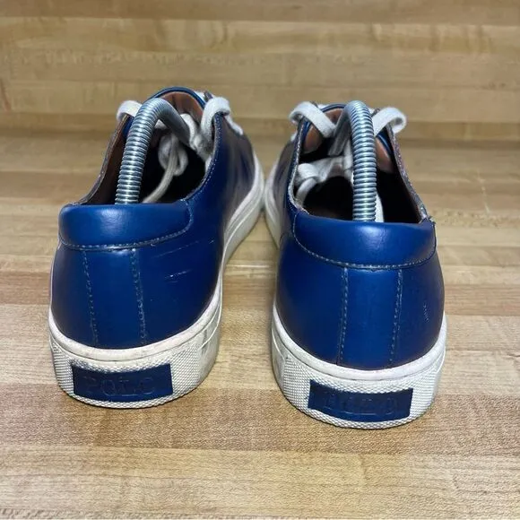 Polo Ralph Lauren Jermain Red Letter Leather Blue Shoes Men’s Size 10D Sneakers