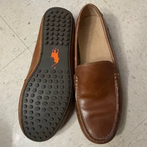 POLO RALPH LAUREN Mens 8.5D Leather Penny Driving Loafers Dress Shoes Brown