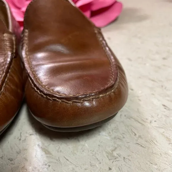 POLO RALPH LAUREN Mens 8.5D Leather Penny Driving Loafers Dress Shoes Brown