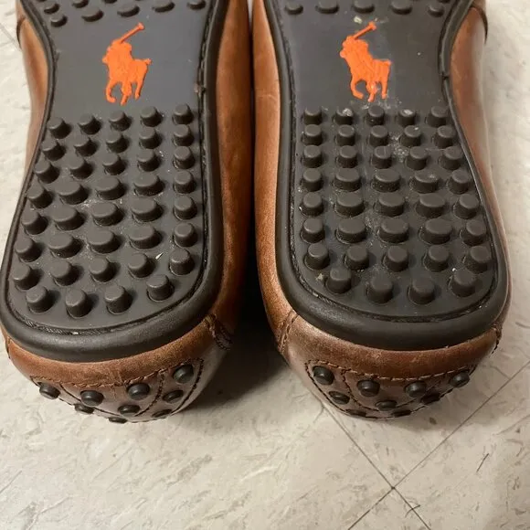 POLO RALPH LAUREN Mens 8.5D Leather Penny Driving Loafers Dress Shoes Brown