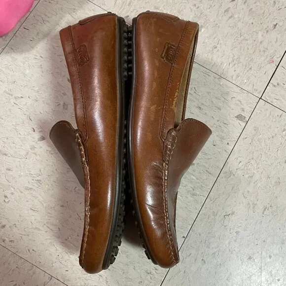 POLO RALPH LAUREN Mens 8.5D Leather Penny Driving Loafers Dress Shoes Brown