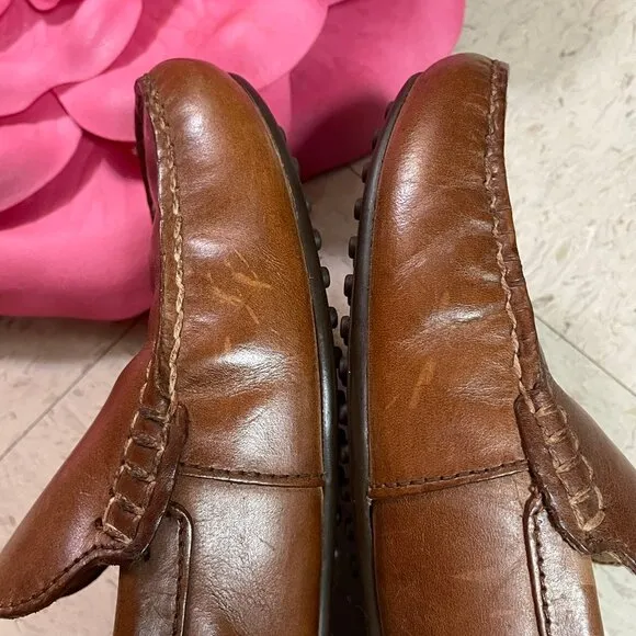 POLO RALPH LAUREN Mens 8.5D Leather Penny Driving Loafers Dress Shoes Brown