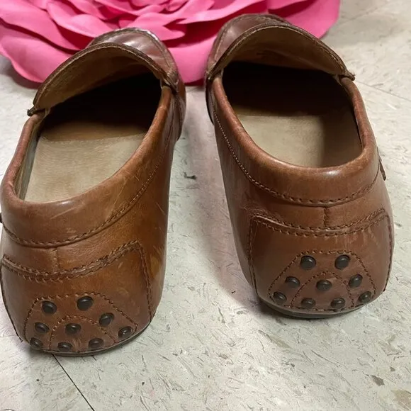 POLO RALPH LAUREN Mens 8.5D Leather Penny Driving Loafers Dress Shoes Brown