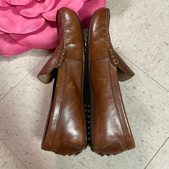 POLO RALPH LAUREN Mens 8.5D Leather Penny Driving Loafers Dress Shoes Brown