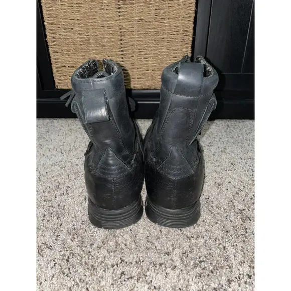 Polo Ralph Lauren RL Mens Andres III Boots Mens 10.5 D Black Leather Buckle RARE