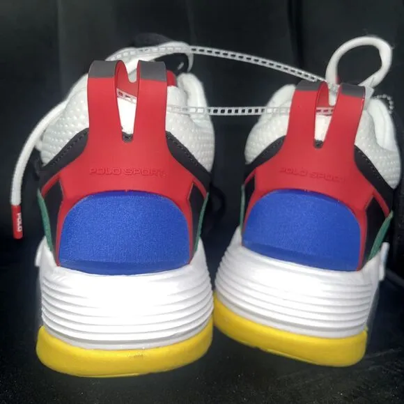 Polo Ralph Lauren Sport PS100 High Top Shoes Black Multicolor Sneakers Boys Sz 4