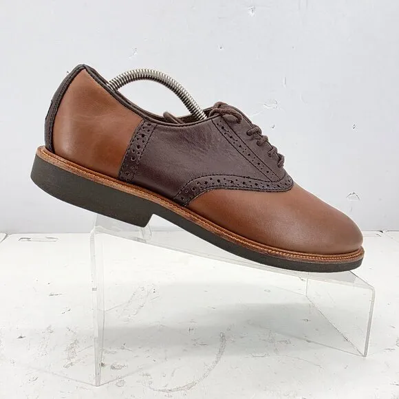 Polo Ralph Lauren Torrington Dress Oxford Saddle Mens Shoes Brown Leather 9.5 D