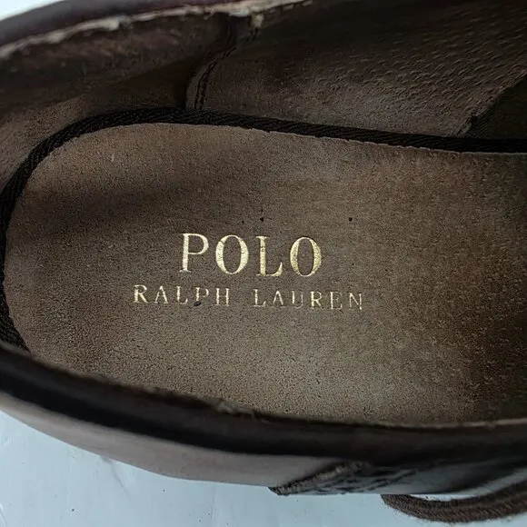Polo Ralph Lauren Torrington Dress Oxford Saddle Mens Shoes Brown Leather 9.5 D