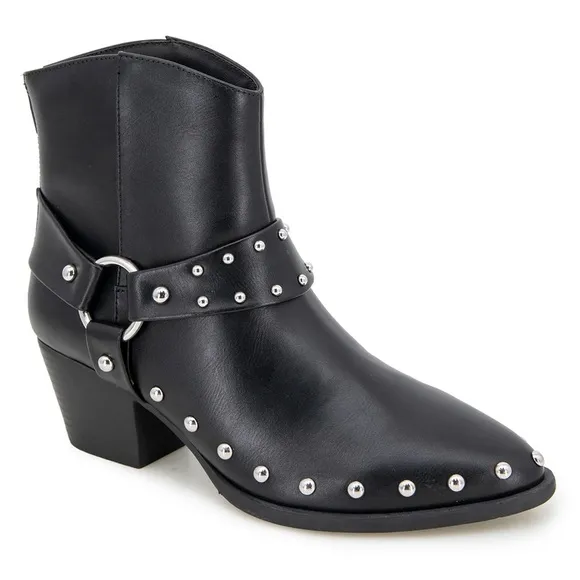 PORTLAND BOOT COMPANY WESTERN STUDDED ANKLE BOOTIE BLACK NWT SZ 8