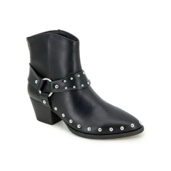 PORTLAND BOOT COMPANY WESTERN STUDDED ANKLE BOOTIE BLACK NWT SZ 8