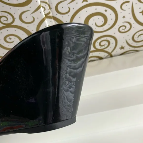 Prada Black Wedge Sandals with Thong Strap