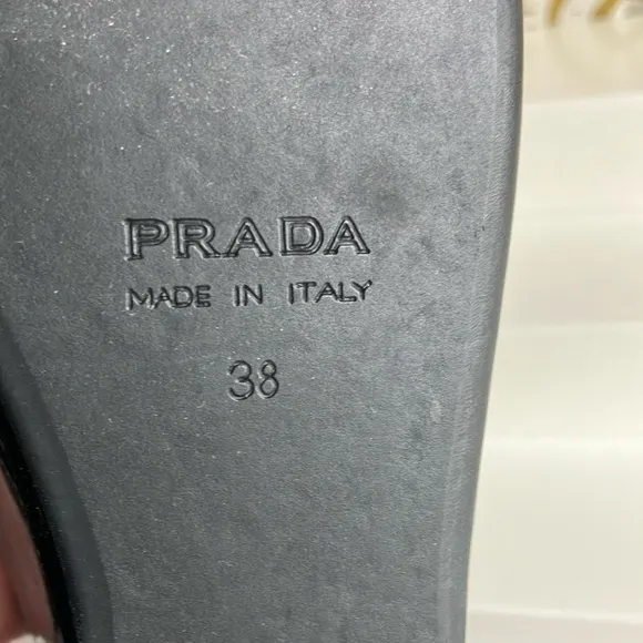 Prada Black Wedge Sandals with Thong Strap